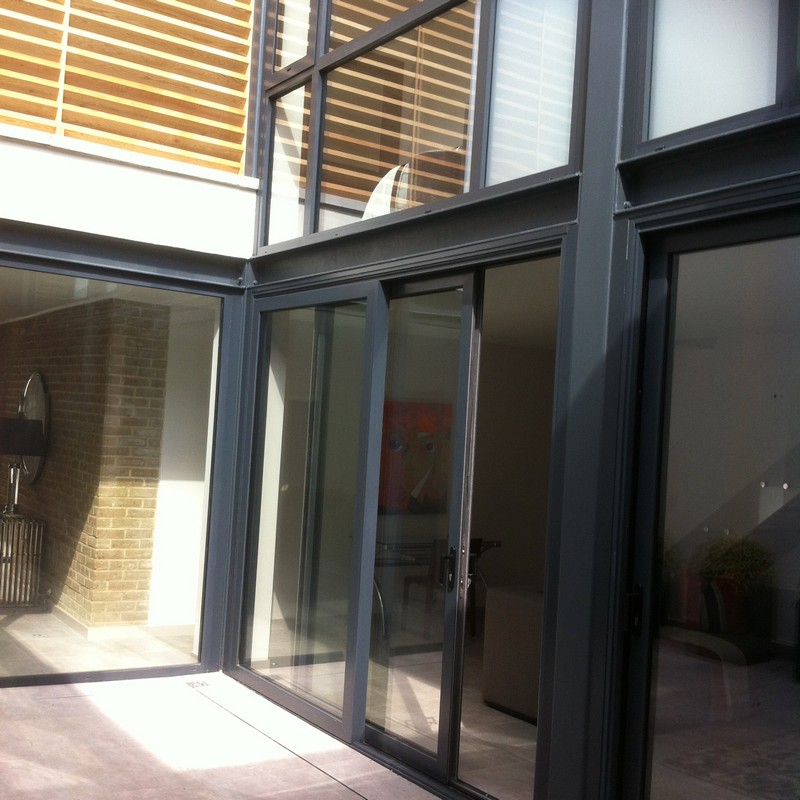 Anthracite aluminium sliding patio doors fitted in Tulse Hill
